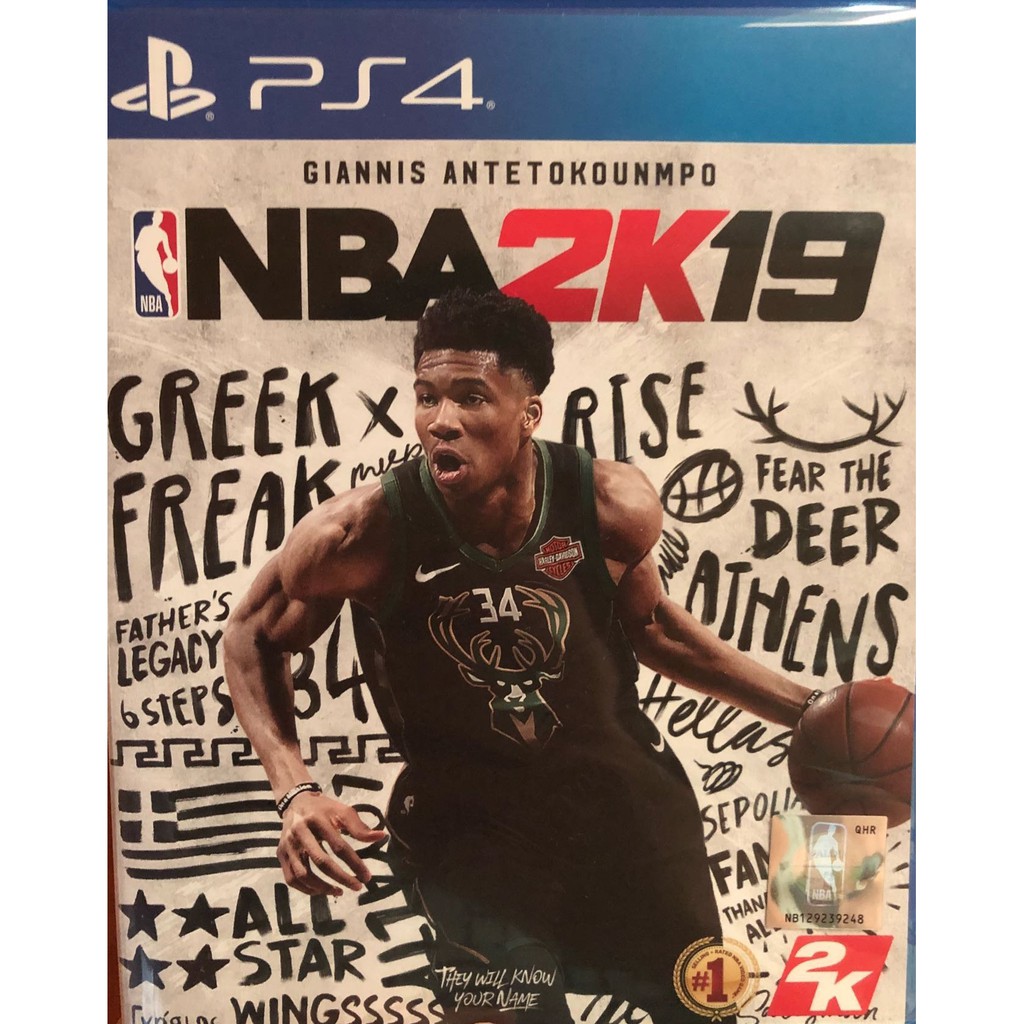 PS4亞版中古品~NBA 2K19(中文版)--封面MVP字母哥~