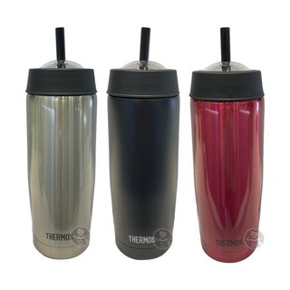 THERMOS 膳魔師 吸管隨行瓶 TS403 黑皮TIME