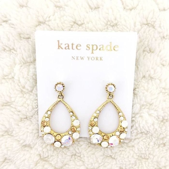 出清！美國帶回『全新正品』美國紐約品牌 Kate Spade 復古華麗鋯石 寶石閃鑽 水晶 鍍金 耳環 耳針 耳釘