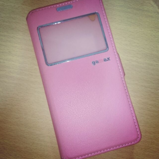 Sony Z3 透明視窗 掀蓋磁扣手機殼皮套 粉橘色
