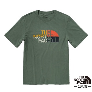 【美國 The North Face】男款 純棉短袖圓領吸濕排汗衣/特價85折/綠 5AZC