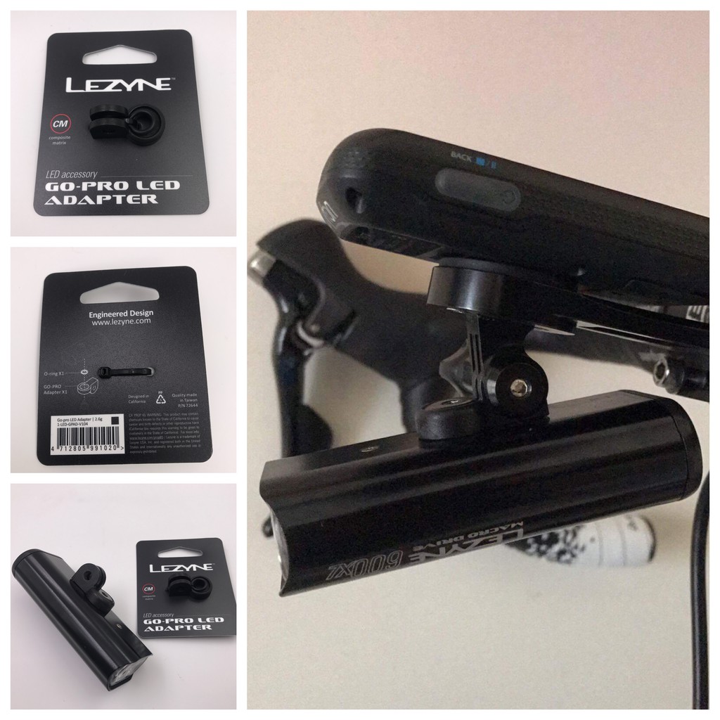 lezyne led adapter for gopro mount