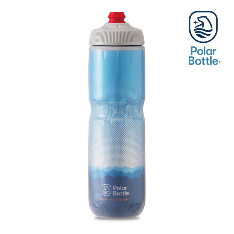 Polar Bottle 24oz 雙層保冷噴射水壺 RIDGE 藍-銀 / 單車水壺 自行車水壺 保冷水壺