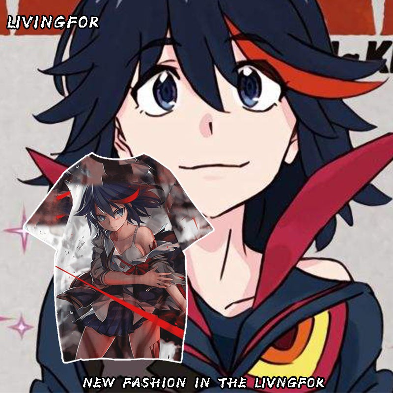 Dm Kill La Kill斬服少女t恤纏流子鬼龍院皐月短袖夏季休閑體恤寬松 3月23日發完 Dm 蝦皮購物