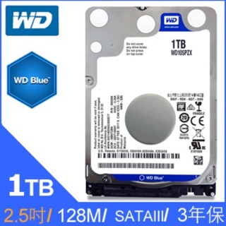 WD WD10SPZX 藍標 1TB 7mm 2.5吋硬碟