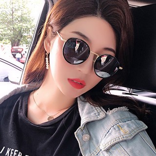 現貨-韓國圓臉復古太陽眼鏡防紫外線新款小臉茶色墨鏡女百搭360