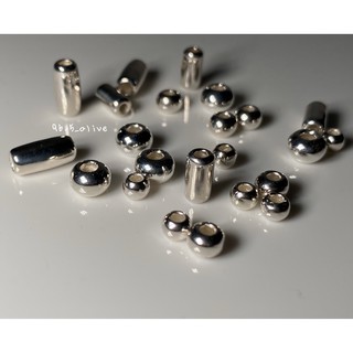 Silver Beads & Pipe Beads 銀珠 串珠 管珠(Solid/實心珠)｜鹿皮繩、古布繩搭配｜96.5