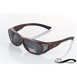 【S-MAX專業代理】New 年度新款 舒適包覆 透氣導流孔設計 橡膠腳 Polarized偏光運動包覆眼鏡 (黑褐款)