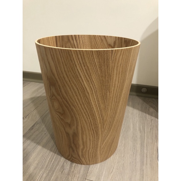 質感北歐淺木紋垃圾桶 （全新）木製圓桶