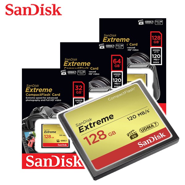 SanDisk Extreme CF 120M 32G/64G/128G 記憶卡 專業攝影錄影 高速記憶卡 代理商公司貨