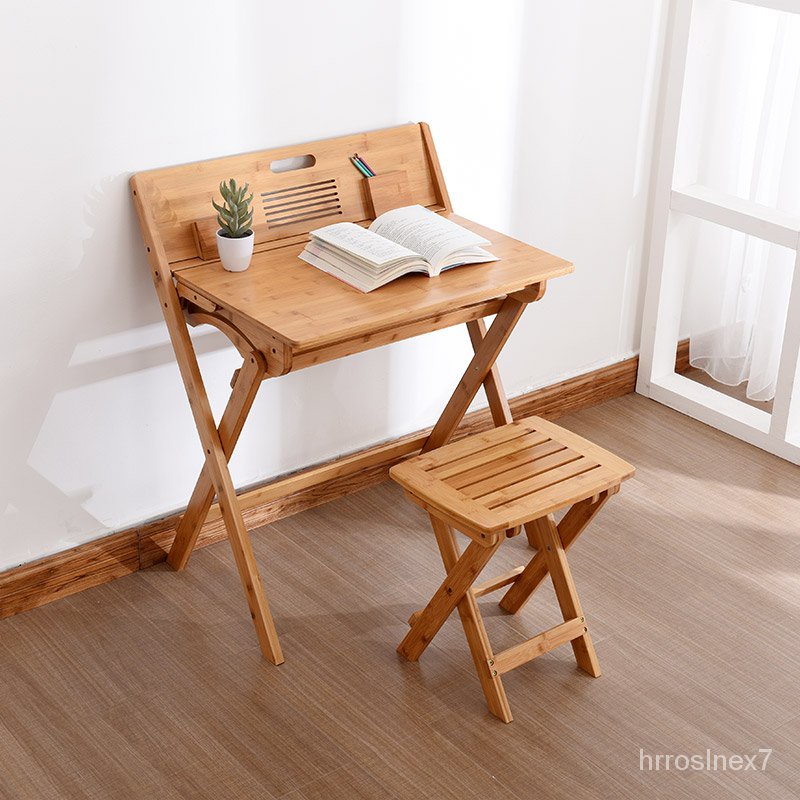 【工廠直銷】摺疊學習桌小學生書桌課桌簡約家用寫字桌椅套裝組合簡約作業桌-實木桌子-家具
