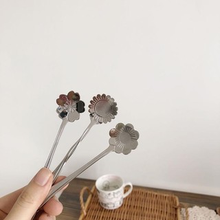 臺灣現貨 | 金屬 花朵 櫻花🌸向日葵🌻雛菊 攪拌棒 甜品勺 湯匙 餐具 | 居家佈置 儀式感 | 花日居家