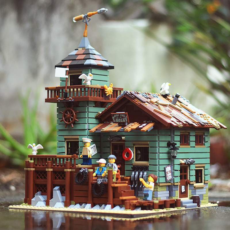 【酷爱玩具屋】台灣現貨 兼容樂高積木拼裝玩具女孩男孩城市建筑街景系列漁夫小屋房子別墅