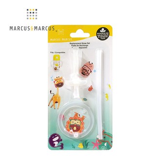 【加拿大MARCUS＆MARCUS】動物樂園Tritan吸管學習杯吸管配件組