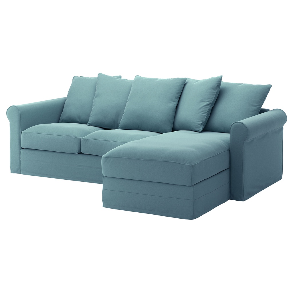 絕版色/IKEA宜家GRÖNLID三人座沙發轉角沙發附收納空間/L型沙發/藍色/二手八成新/原$29900特$13800