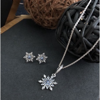 🔥PANDORA 雪花耳環/墜飾項鍊組🔥