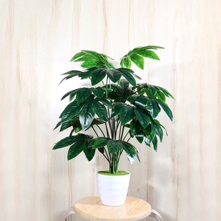 摩登時尚一派 模擬假花綠植植物盆栽裝飾客廳臥室房間電視櫃大擺件大型擺設塑膠