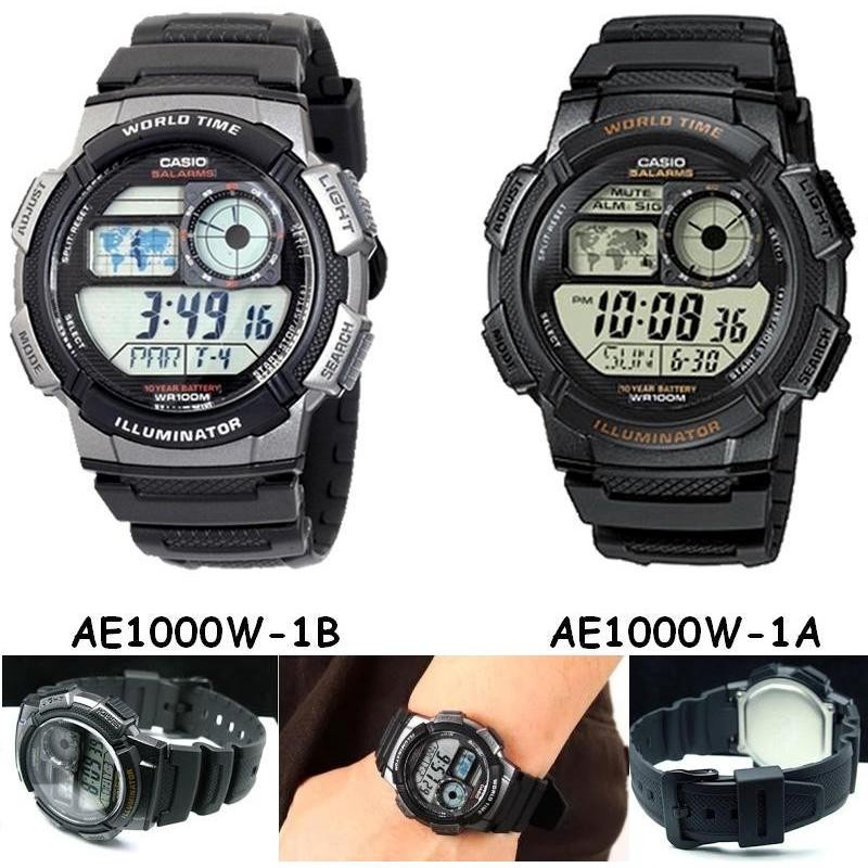 &lt;秀&gt;CASIO 專賣店手錶公司貨附保證卡及發票 10年電力錶款AE-1000W -1A    1B  飛機儀表板