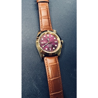 訂製無現貨【改錶玩面】Seiko Mod 精工 全金 紫面 無曆 日誌 藍寶石玻璃 機械錶