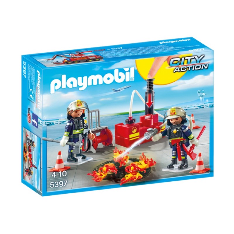 全新 摩比人 Playmobil 5397 城市系列 消防員 滅火幫浦 噴水