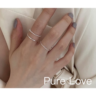 Pure Love樂芙 /正韓 【R0507】韓系簡約S925純銀小圓珠鏈條蛇骨抽拉式可調節戒指 / 三款
