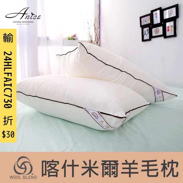 A-nice 雅妮詩 喀什米爾高原羊毛枕 彈簧 獨立筒 羊毛枕 MIT台灣製造 AW 免運費 現貨 廠商直送