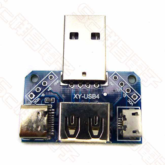 【祥昌電子】TDL-02 USB轉接板 3合1模塊 公頭轉母頭 micro Type-C