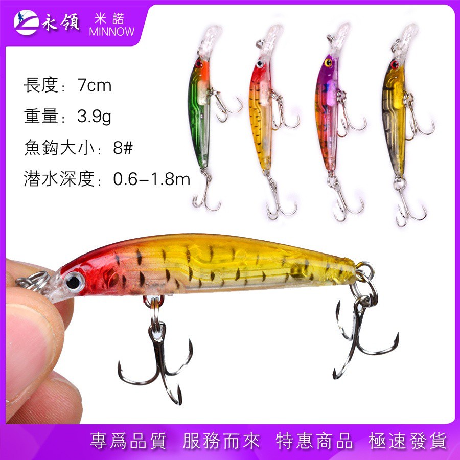 快速現貨 浮水路亞米諾硬餌7cm 3 9g Lure 仿生餌翹嘴通吃塑料假餌鐳射仿真假餌仿生魚餌模擬魚餌 蝦皮購物