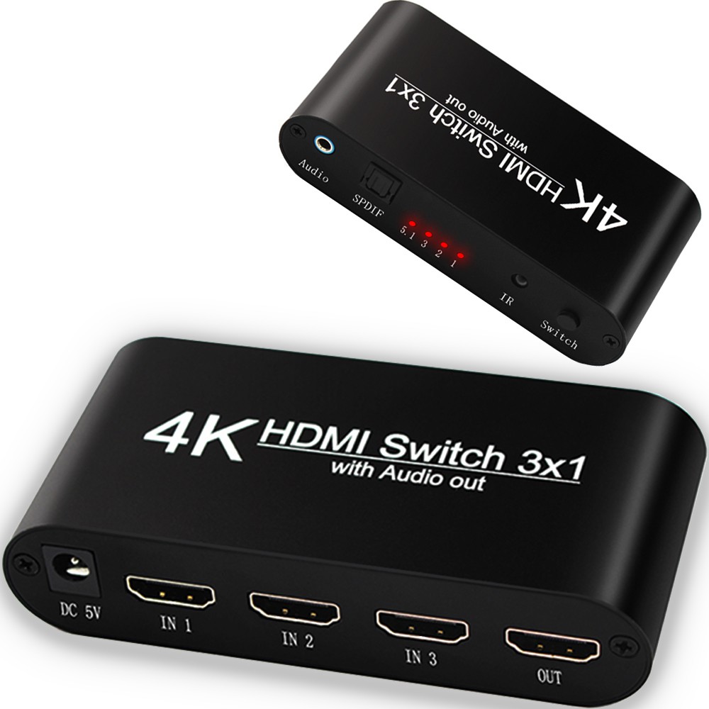 HDMI切換器3進1出 HDR 4:4:4 2.0版4K60Hz HDMI音頻分離器