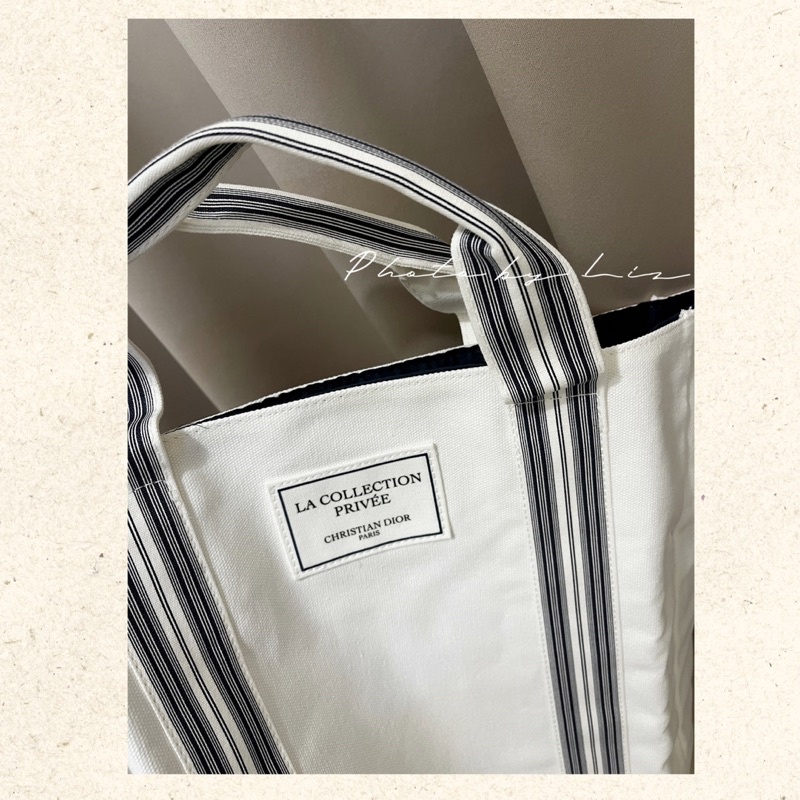 全新 Dior 托特包 Vip 雙色 購物袋 滿額禮 正品 有中文標 帆布包 帆布袋 原文書包 環保袋 購物包