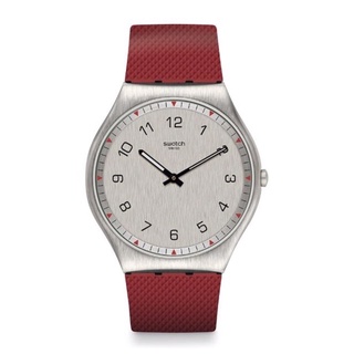 <便宜出清> Swatch超薄金屬系列手錶SKINROUGE超薄情調紅