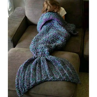 ZN 毯子空調毯針織超美美人魚尾毯 美人鱼魚毯 四季毯 沙發毯 生日禮物 情人節禮物 藍色 大人款