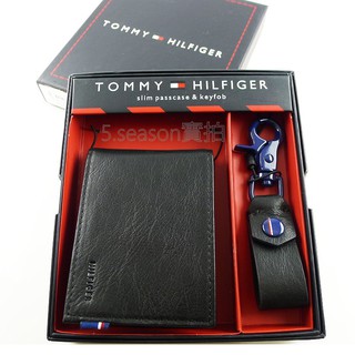 🇺🇸TOMMY專櫃正品🇺🇸美國TOMMY HILFIGER 代購 三色布標短夾+鑰匙扣禮盒組 男生 皮夾 男用