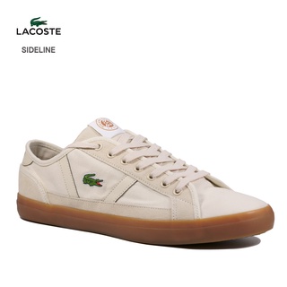 LACOSTE 法網款 Sideline 白棕 Men's 休閒鞋 平底鞋 帆布鞋