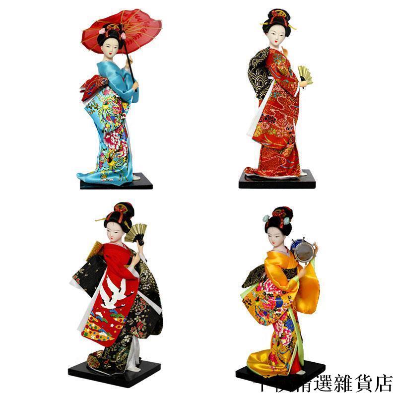 平價精選雜貨店日本人形和服娃娃藝妓娟人料理餐廳裝飾擺件9寸和服人偶.