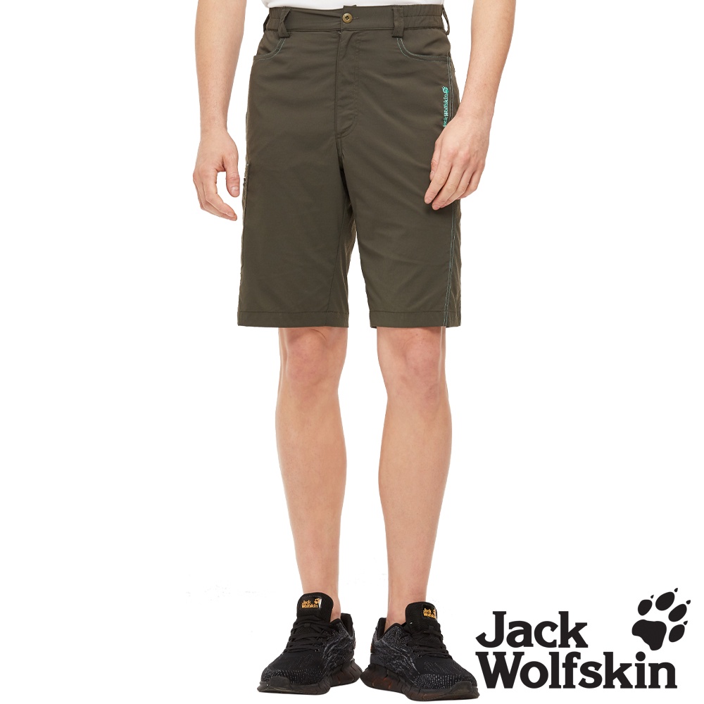 【Jack wolfskin 飛狼】男 supplex 透氣快乾休閒短褲 登山褲『橄綠』