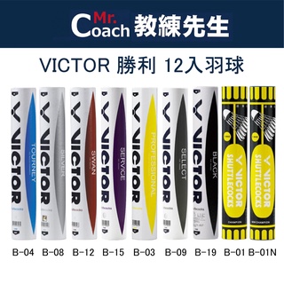 【教練先生】VICTOR 勝利 天鵝級羽球 鵝毛 鴨毛 銀箭級 專業級 精選級 練習級 羽毛球 羽球 12入 SWAN