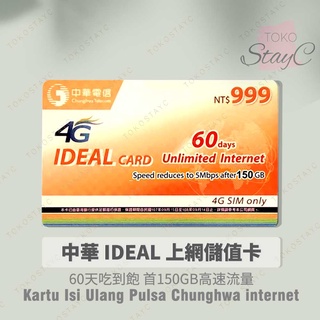 中華999 60天上網儲值卡．PULSA Chunghwa INTERNET 60 hari IDEAL 如意卡 二個月