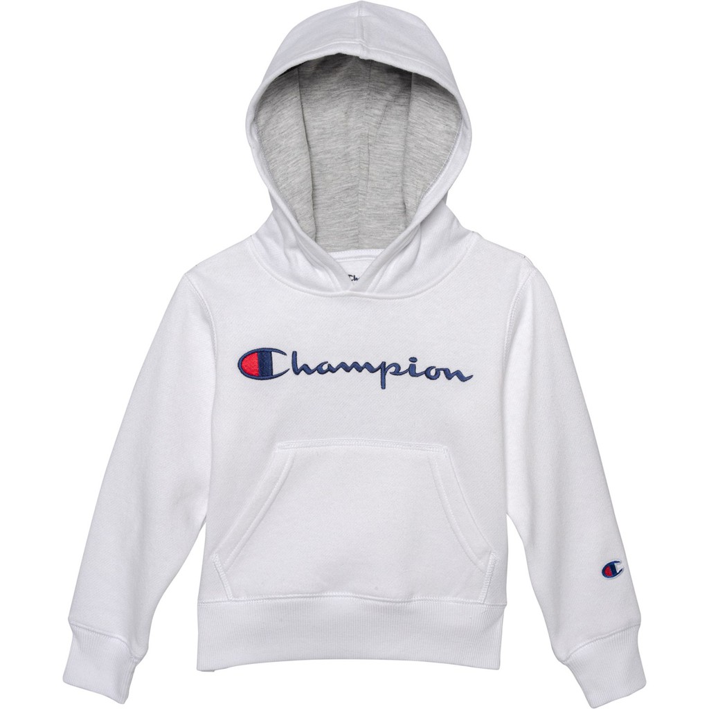 ADOBEU.S. 美國 Champion 刺繡LOGO連帽T 男童 童裝 白 冠軍 內裡磨毛