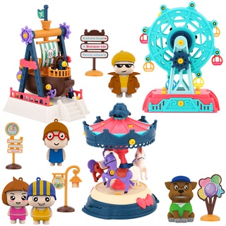 現貨《拼裝玩具】diy拼裝積木玩具 智趣遊樂園 ♥ 摩天輪 碰碰車 旋轉木馬 海盜船 ♥ 大冒險 益智積木 積木玩具