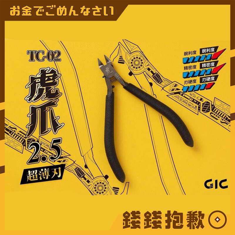 【錢錢抱歉】現貨 GIC-模型專用 單刃斜口鉗 虎爪2.5 TC-02