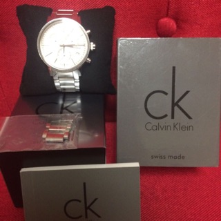 Calvin Klein-K7627126獨特鏤空造型夾心玻璃大面徑腕錶 三眼