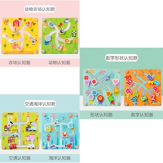 木製兒童益智軌道-走位迷宮玩具/多種主題場景/鍛煉寶寶認知早教玩具