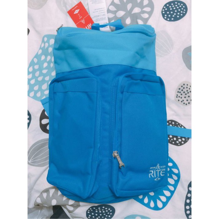 RITE 小清新 水藍/寶藍 雙袋包 斜背包 後背包