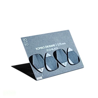 ROMBO ECOBLACK ORIGAMI 人體工學 環保材質 黑色撥片 4片裝 摺紙圖案 0.75mm【黃石樂器】