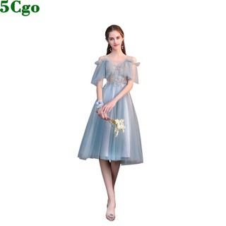 5Cgo含稅促銷宴會晚禮服伴娘禮服女夏季伴娘服姐妹裙仙氣質中長款畢業小禮服顯瘦 t622752932606