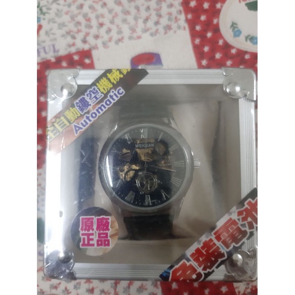 weiguan 冠威 全自動鏤空皮帶機械錶 (原廠公司貨)