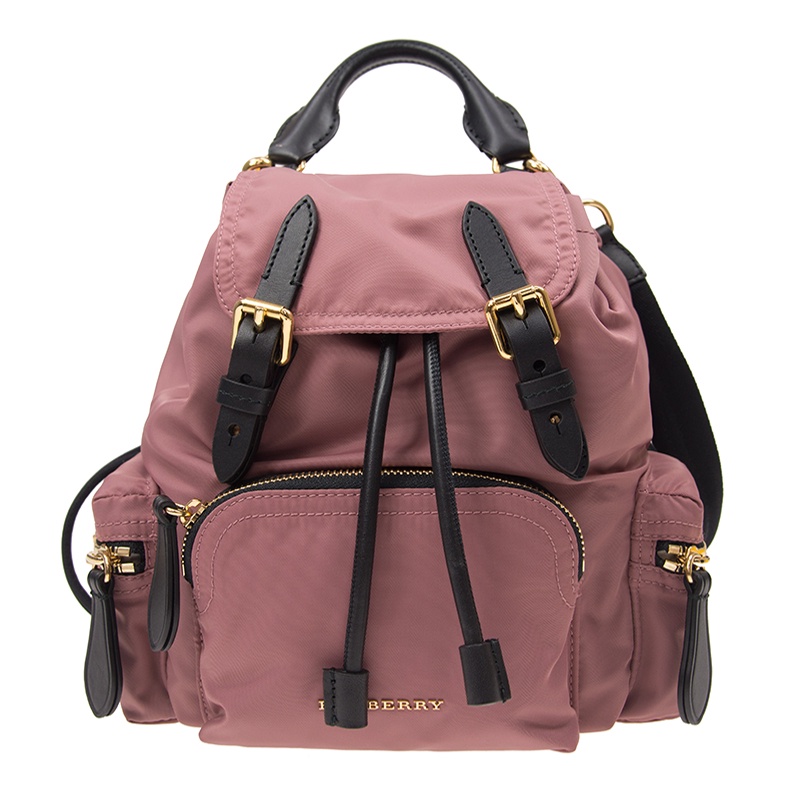 Burberry The Rucksack 40759741 鋪棉尼龍小款軍旅後背包 豆沙粉色