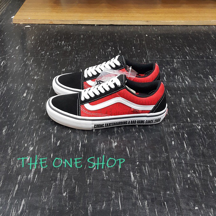 TheOneShop VANS Old Skool Pro 黑紅 黑色 紅色 鞋墊 帆布鞋 板鞋 VN0A45JCUZV