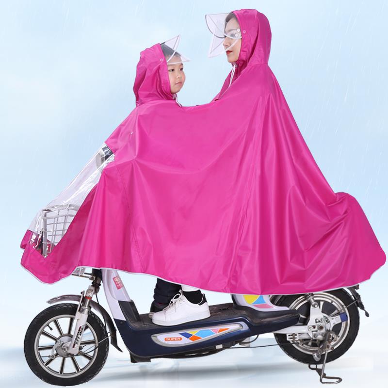 drearyzz 電動腳踏車雙人雨衣母子親子雨披加大加厚防水成人電瓶機車騎行